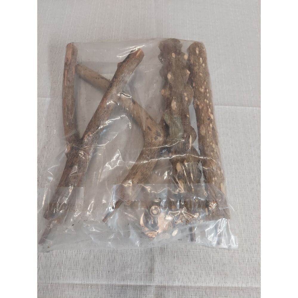 Natural Wood Bird Perch Set Parrot Stand Cage Accessories Kit Forked Branches